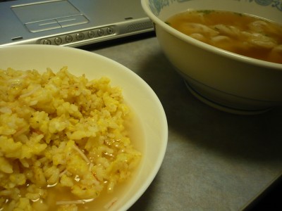 あんかけ炒飯といつものワンタン