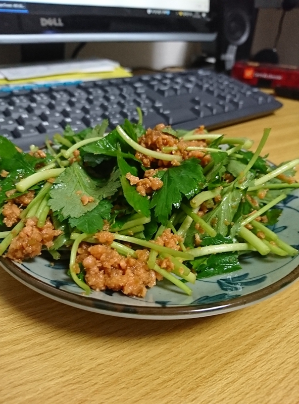 三つ葉と鮭フレーク