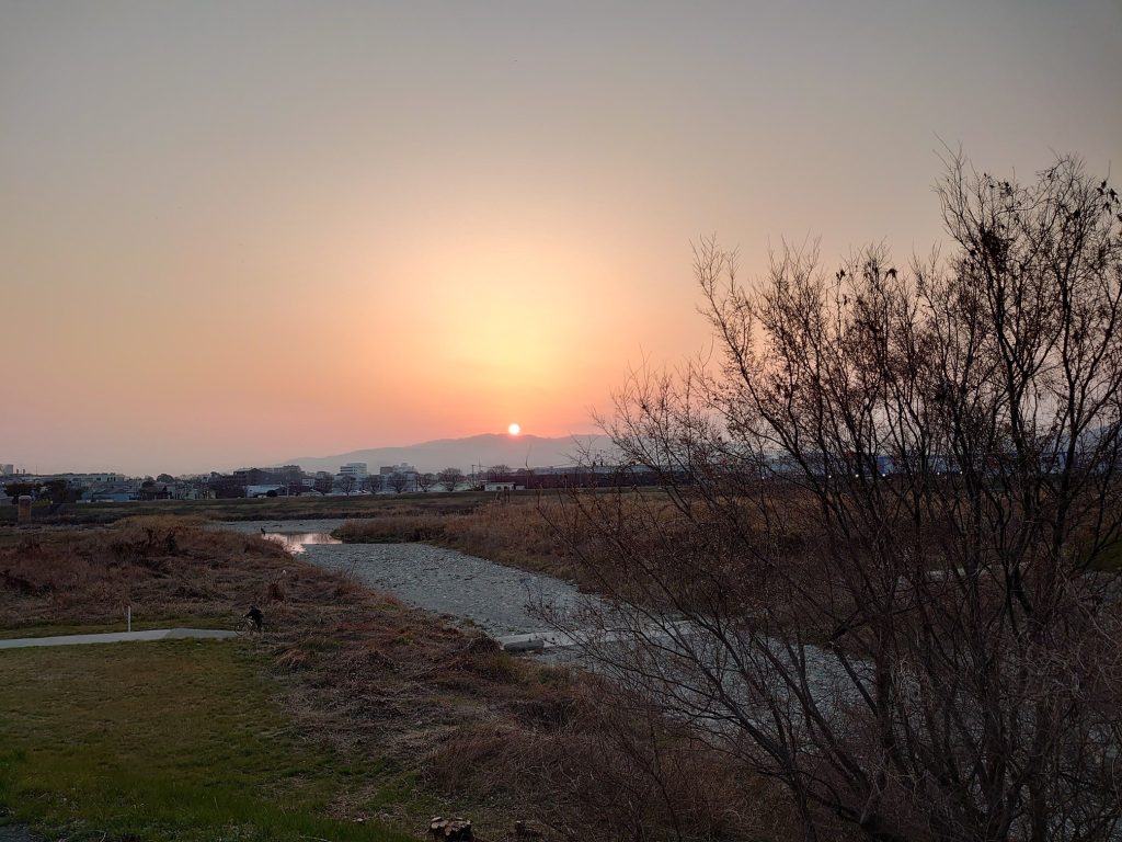 夕方に見た日の入り