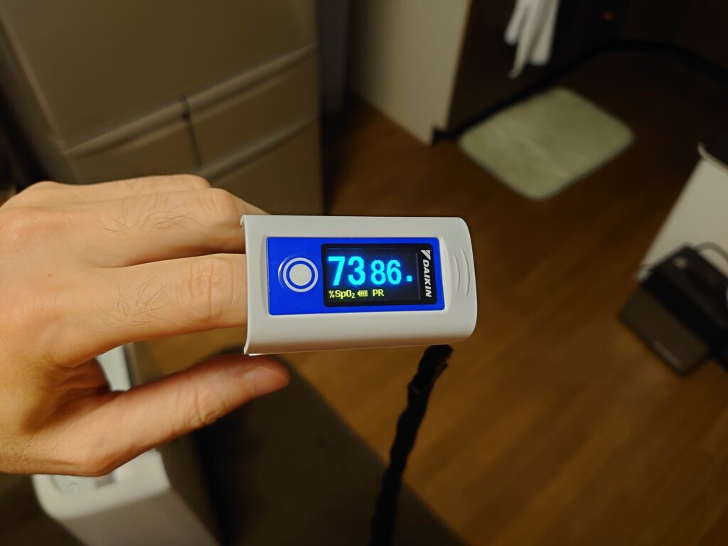 血中酸素濃度73%
